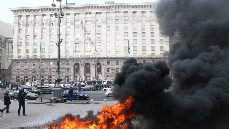 Протесты таксистов под мэрией, фото: Виталий Носач, 