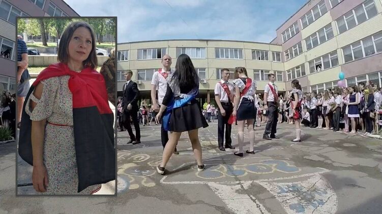 Виктория Жданова учит детей из Днепра ненависти к русским и их языку. Коллаж 