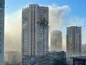 В Киеве ракета попала в жилой многоэтажный дом на ул.Лобановского 6, есть пострадавшие. Фото