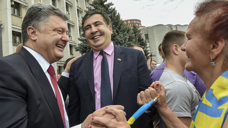 Порошенко и Саакашвили разошлись по разные стороны баррикад, Фото: yandex.ua