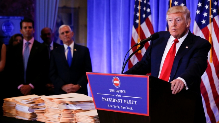 Первая пресс-конференция нового президента США Дональда Трампа, фото: Reuters
