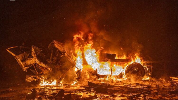 Наслідки обстрілу на Харківщині. Фото: ДСНС