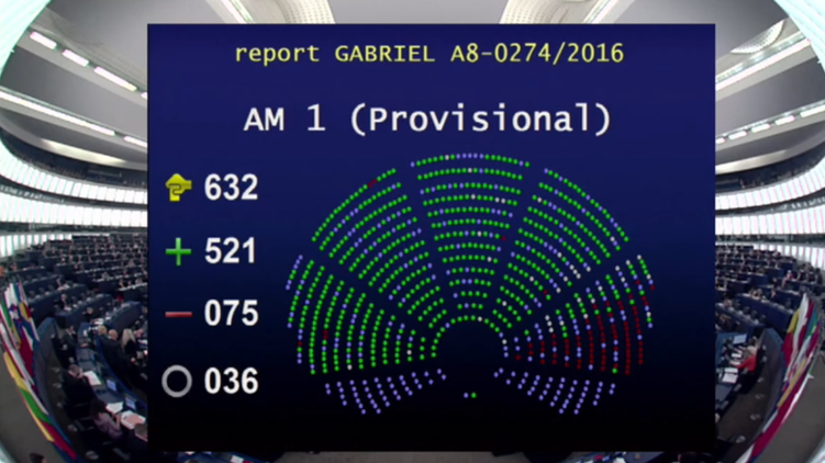 Итоги голосование Европейского парламента по безвизовому режиму для Украины, фото: YouTube