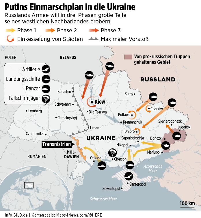 План Bild о вторжении в Украину