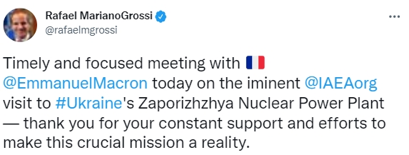 Гросси встретился с Макроном и анонсировал визит на Запорожскую АЭС