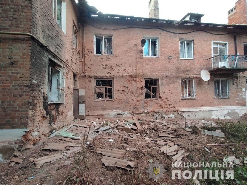 Фото последствий обстрелов Донецкой области. Источник:t.me/UA_National_Police