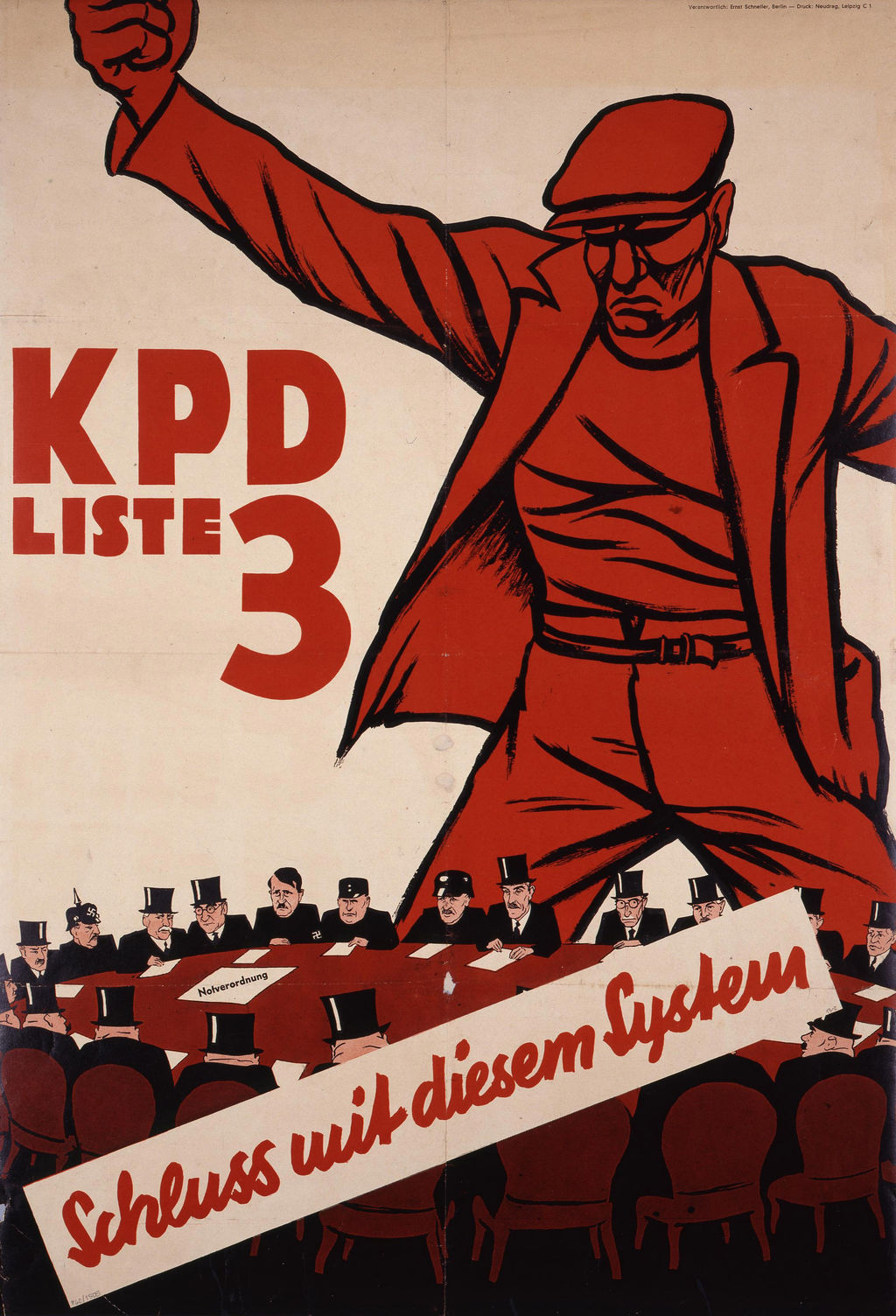 Предвыборный плакат КПГ летом 1932 года