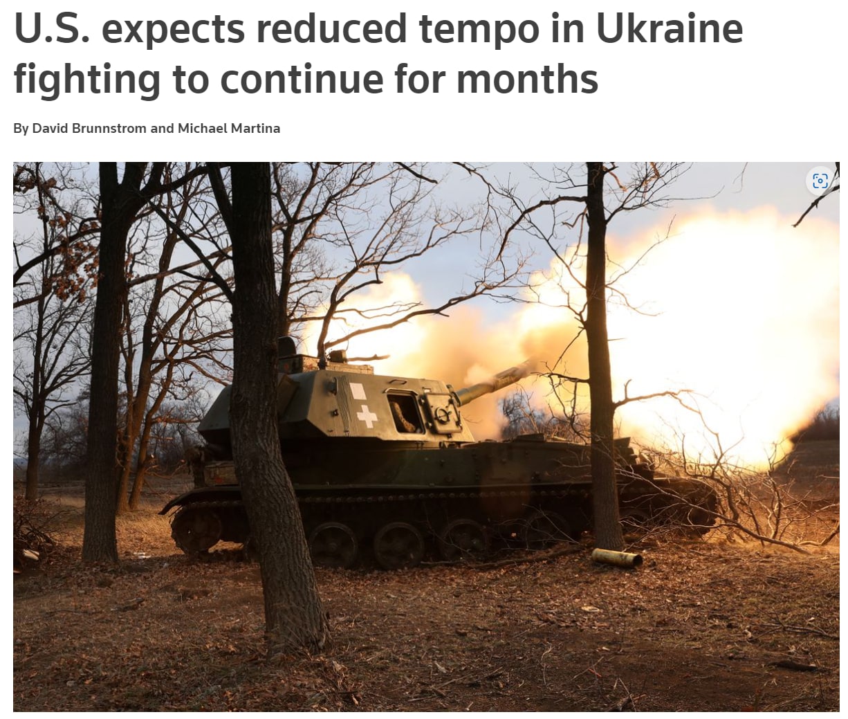 в разведке США считают, что даже в условиях зимы и подмерзания почв боевые действия в Украине до зимы не ускорятся, а замедлятся