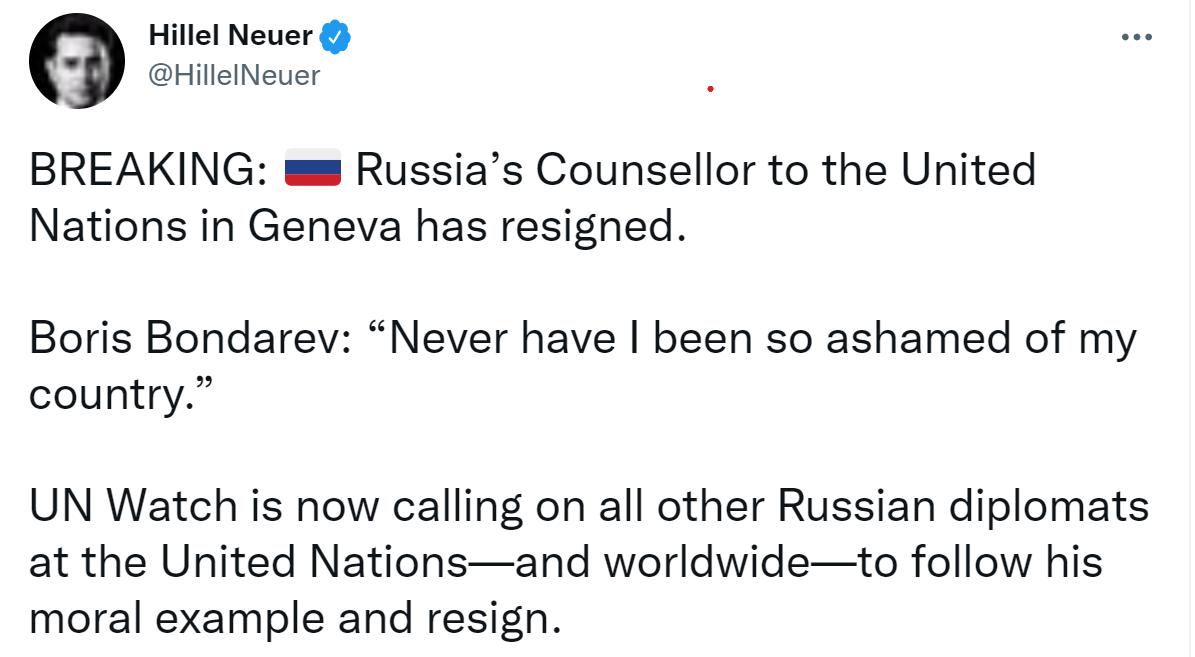 Российский дипломат ушел в отставку из-за войны