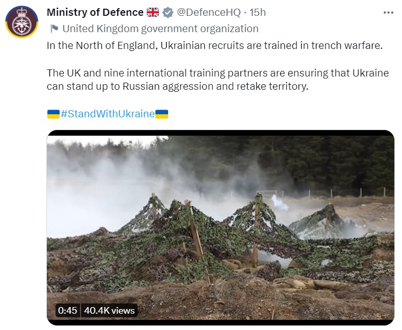 В Британии украинцев обучают позиционной войне