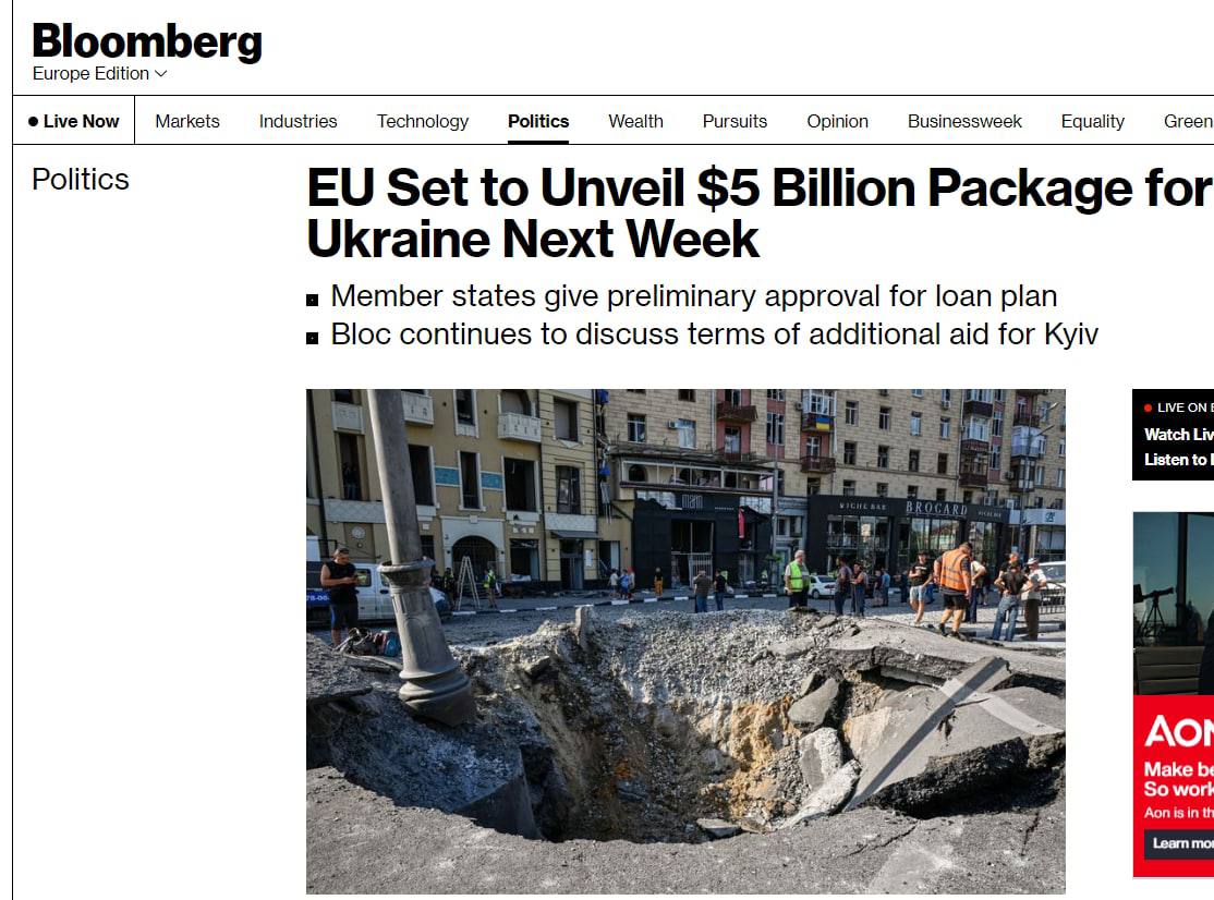 Скриншот с сайта Bloomberg 