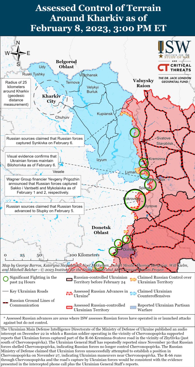 Карта боев в Украине от Института изучения войны