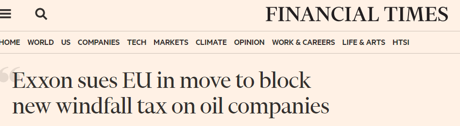 Exxon подала в суд на ЕС