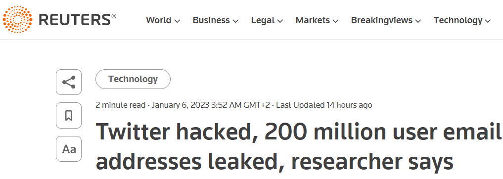 Адреса более 200 млн пользователей Twitter похитили хакеры