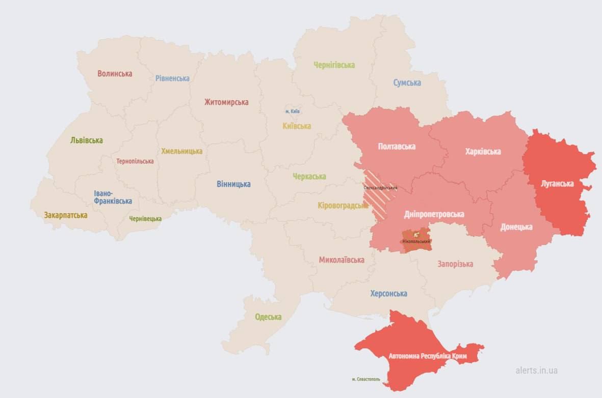 В ряде областей Украины вновь воздушная тревога
