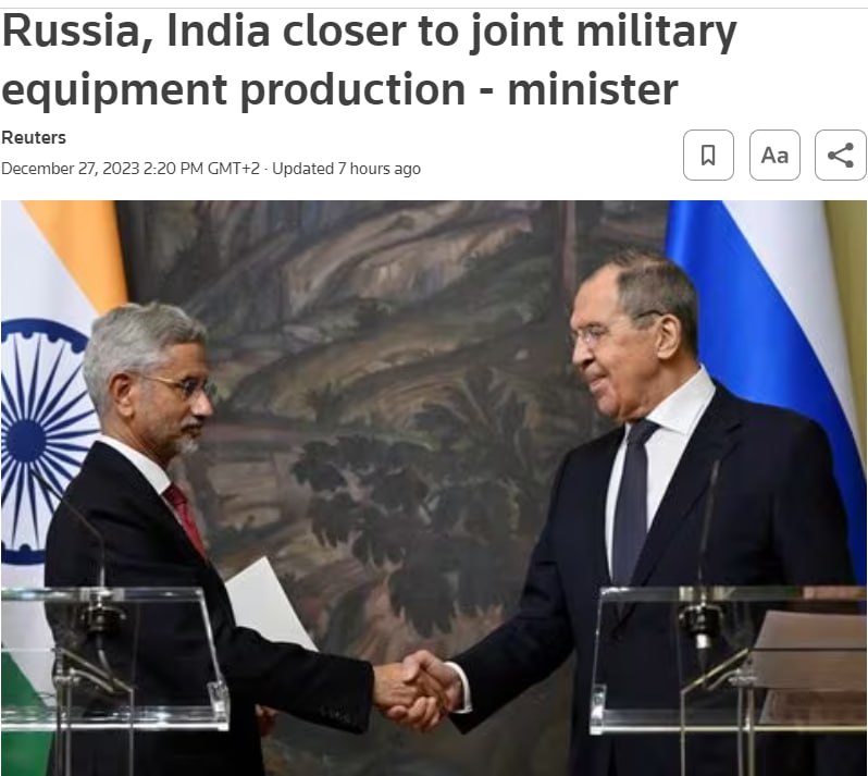 Россия и Индия добились прогресса в переговорах о совместном производстве военной техники