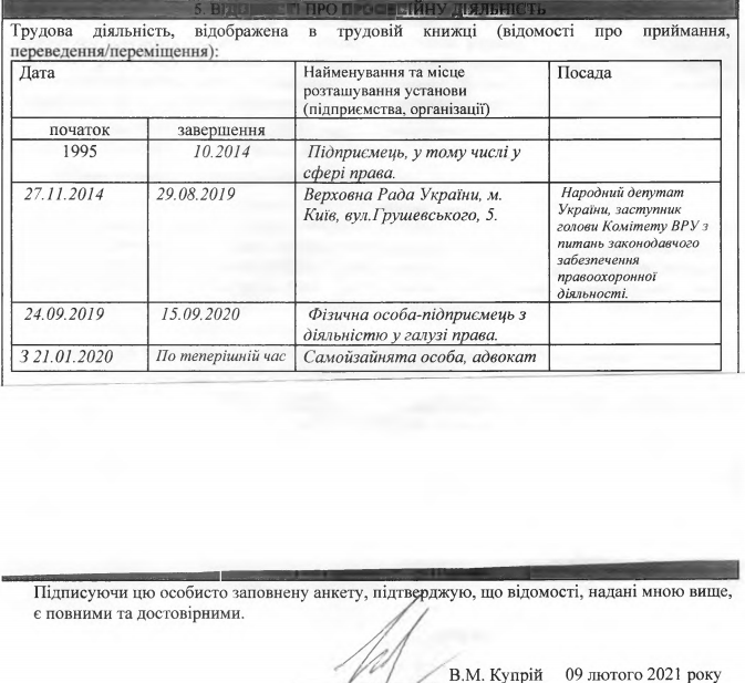 Виталий Куприй кандидат на должность главы САП