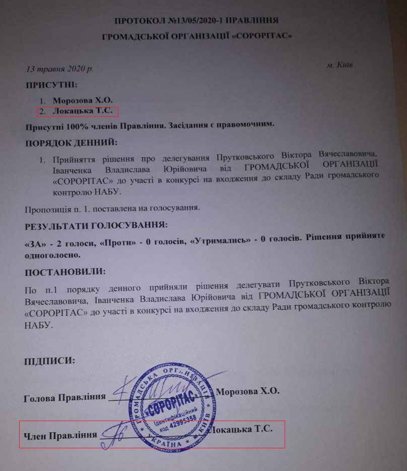 Татьяна Локацкая подписала протокол о выдвижении кандидатов еще от одной организации с «игровым» названием «Сороритас