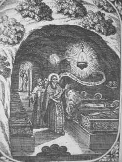 Чудо на пасху 1463 года. Гравюра из "Патерика" 1702 года