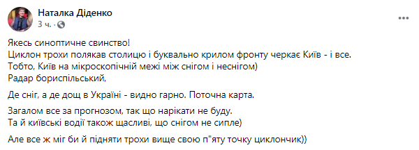 синоптик объяснила, почему Киев остался без снега