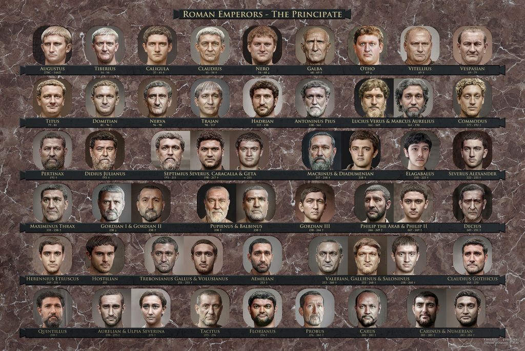Изображения римских императоров, созданные Вошартом. Фото: news.artnet.com