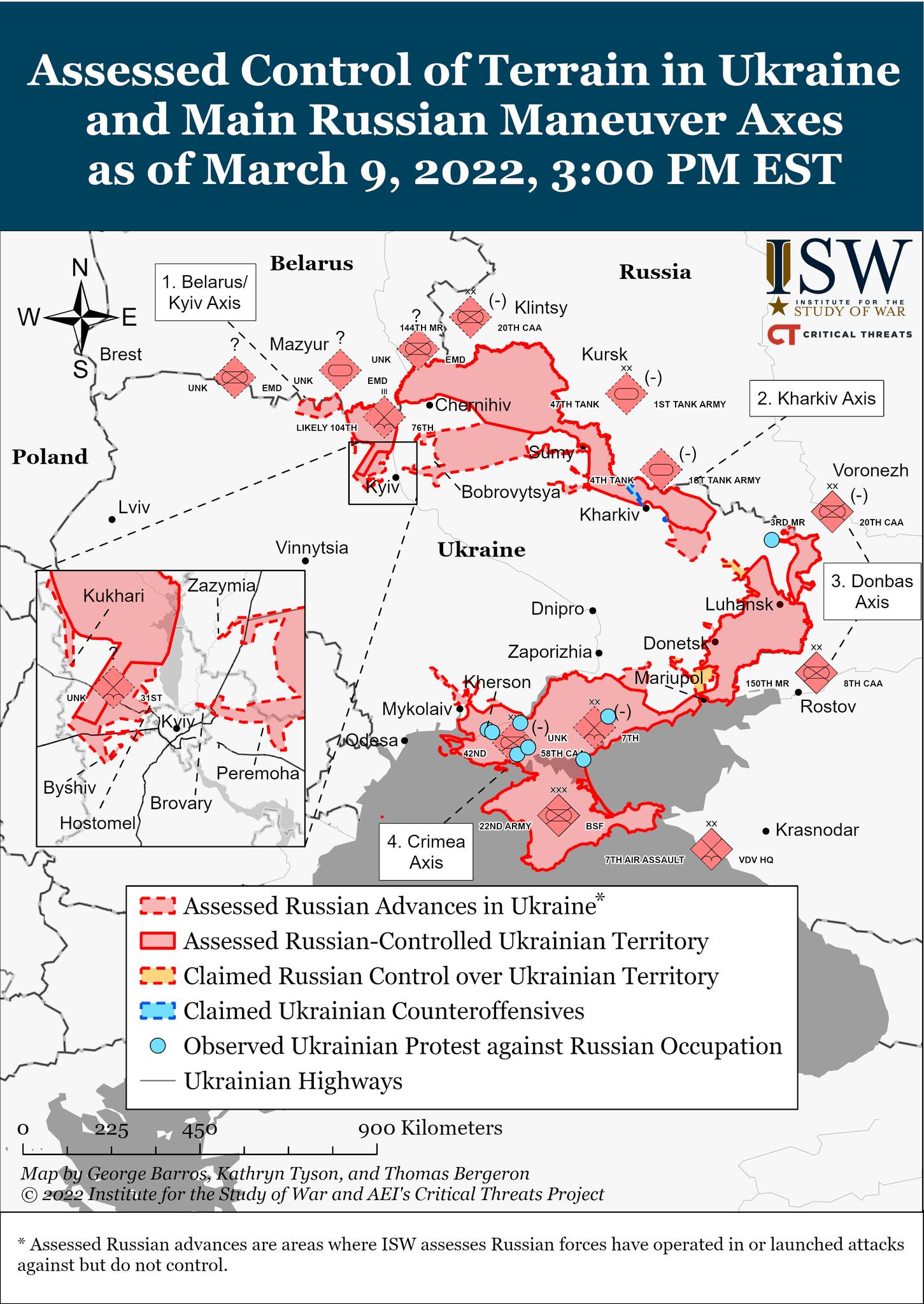 Карта боевых действий в Украине. Скриншот