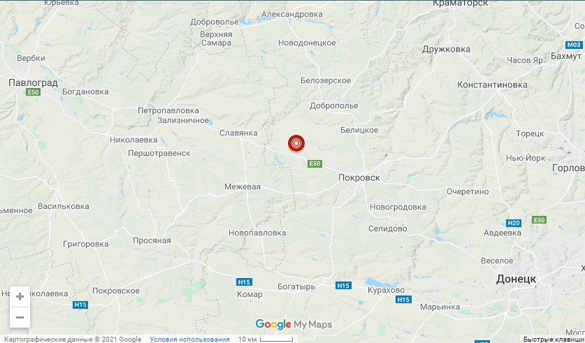 Землетрясение произошло неподалеку от Покровска. Скриншот: gcsk.gov.ua