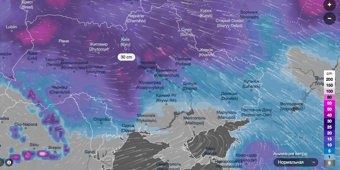 снегопад в Киеве