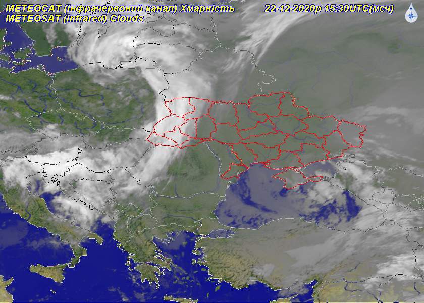 Синоптик рассказала, какую погоду атмосферный фронт принесет завтра на территорию Украины. Карта: Наталья Диденко
