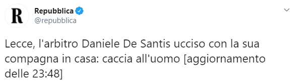 Даниэле Де Санте вместе со своей девушкой умерли от ножевых ранений. Скриншот: La Repubblica