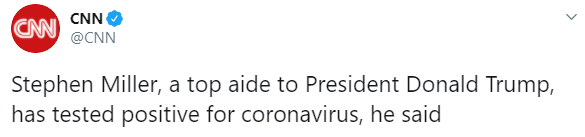 У старшего советника Трампа подтвердился коронавирус. Скриншот: CNN