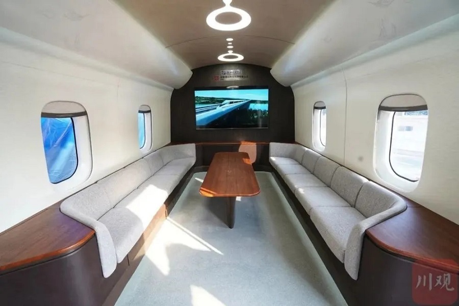 В Китае показали прототип поезда на магнитной подушке. Скриншот из видео