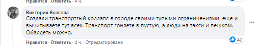 Комментарии к посту Кличко про пропуски в транспорт. Скриншот из фейсбука Кличко