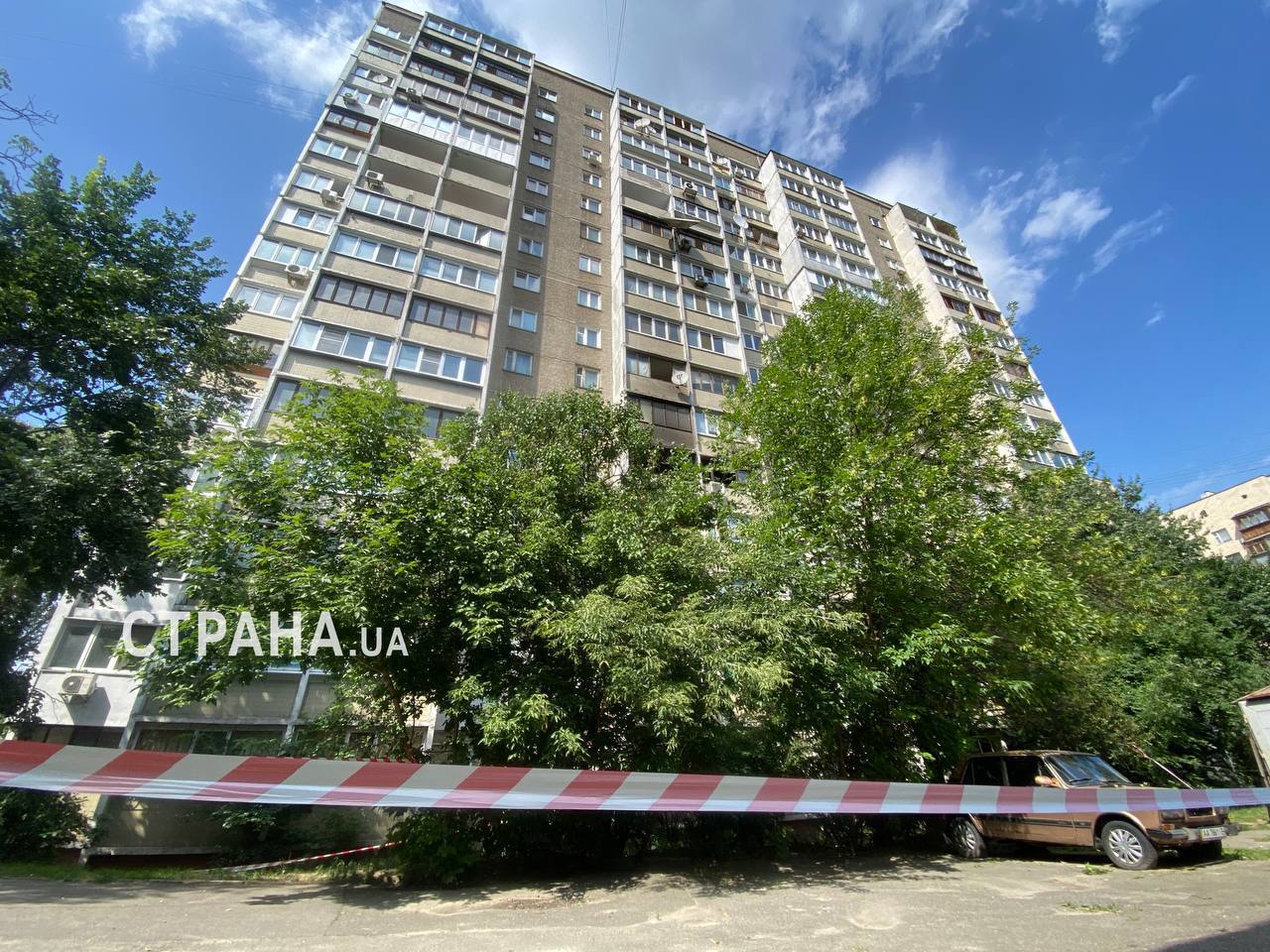 Дом в Шевченковском районе Киева, пострадавший в результате ночной атаки