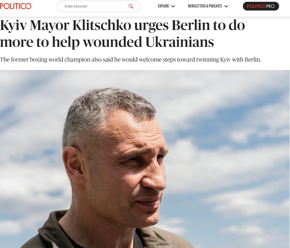Кличко просит мэра Берлина помочь с лечением бойцов ВСУ