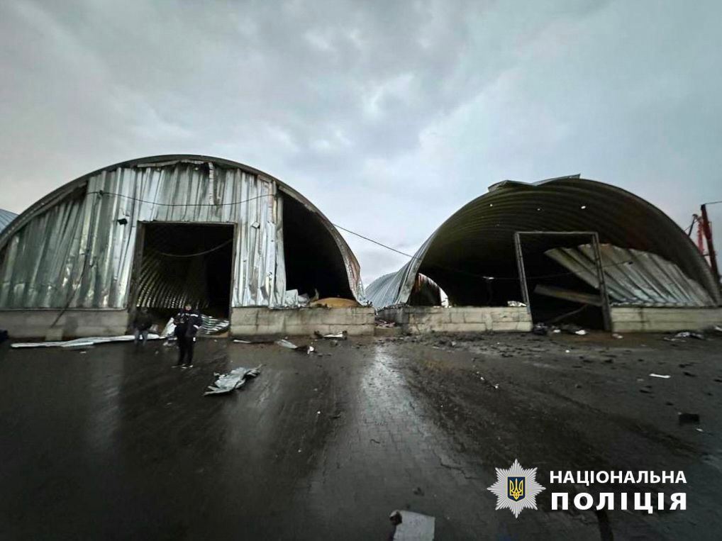 Последствия удара беспилотников по Одесской области