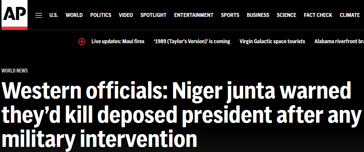 Заколотники в Нігері пригрозили вбити зміщеного президента Базуму
