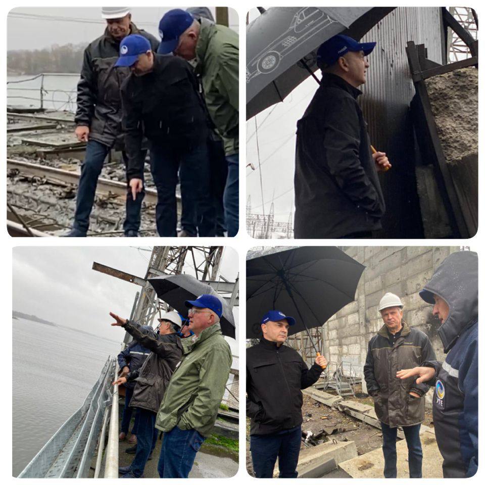 Фото осмотра Кременчугской ГЭС после удара РФ