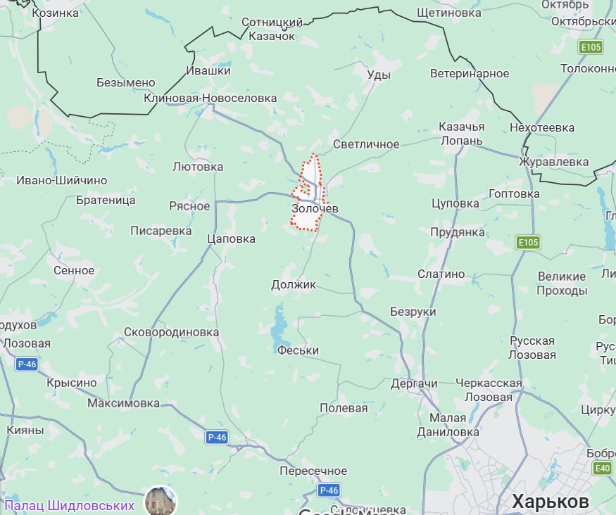Золочев. Карта Харьковской области