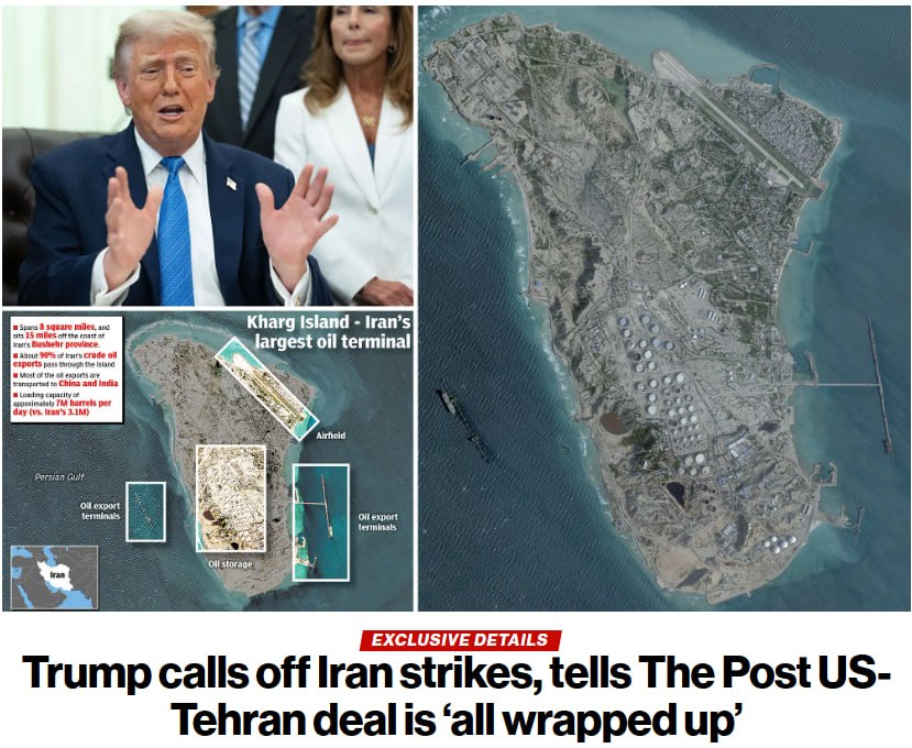 Знімок заголовка на nypost.com - Трамп анонсував укладання мирної угоди з Іраном
