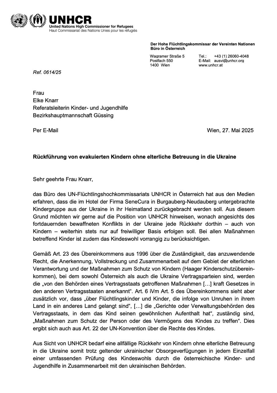 Снимок обращения австрийской стороны. Источник - Телеграм