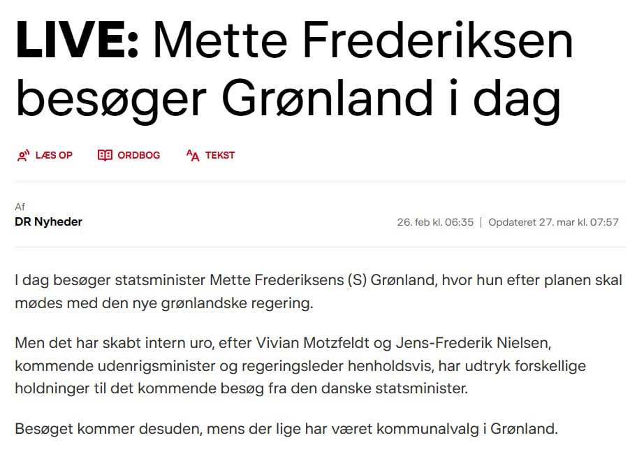 Снимок заголовка на dr.dk