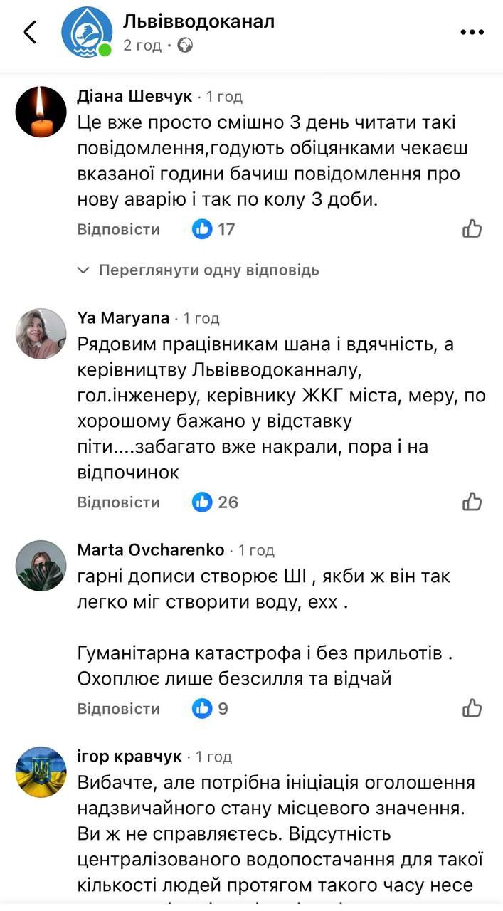 Знімок повідомлень у соцмережі