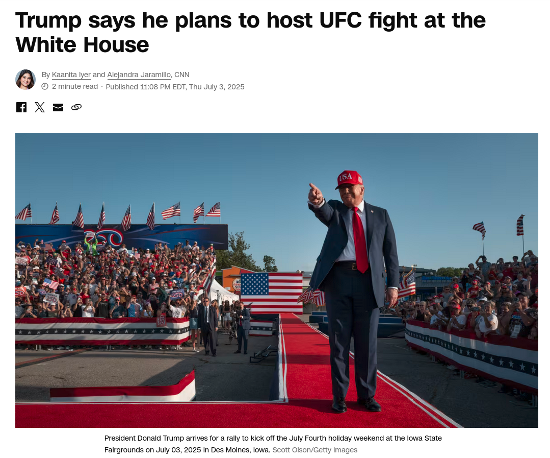 Снимок заголовка на edition.cnn.com