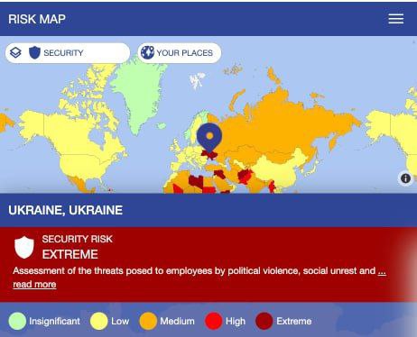 Снимок карты безопасности на the-independent.com