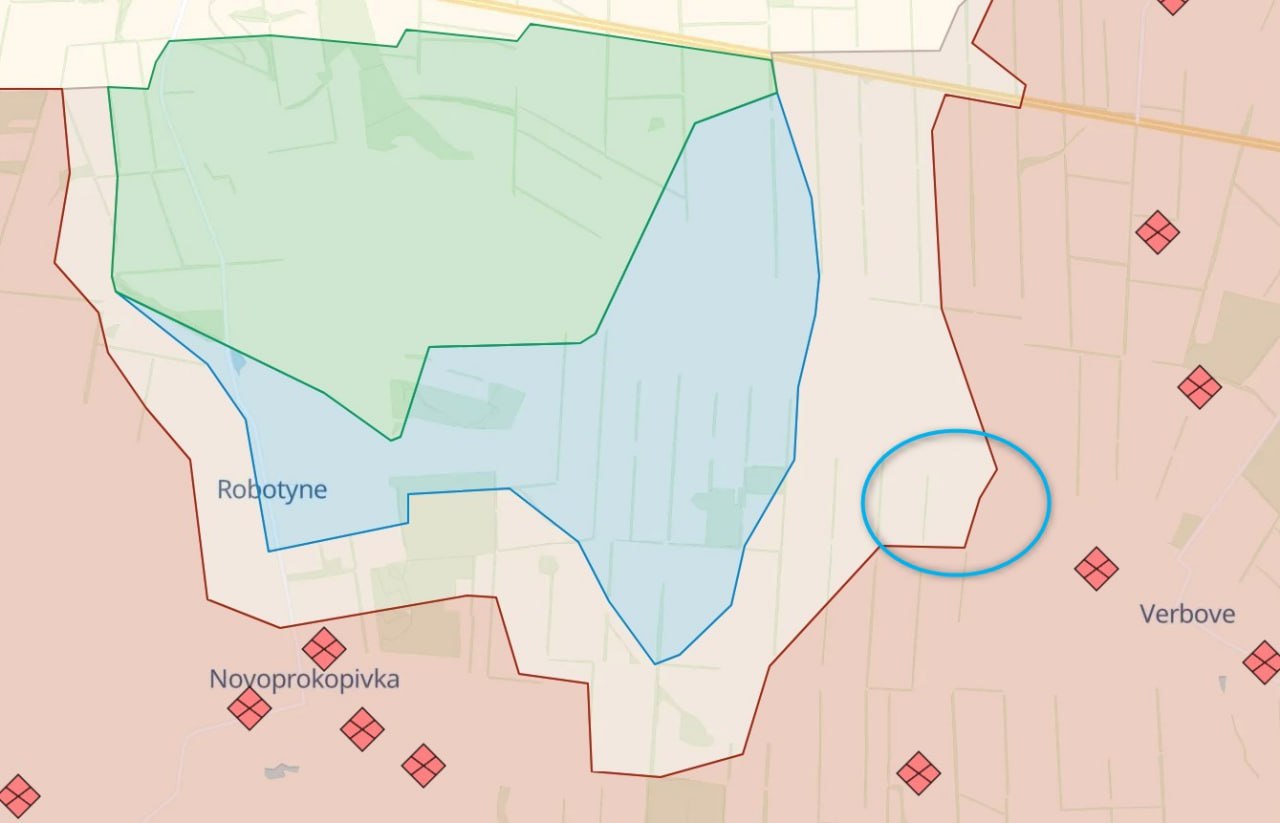Карта (2) прорыва ВСУ около Работино. Источник - Телеграм
