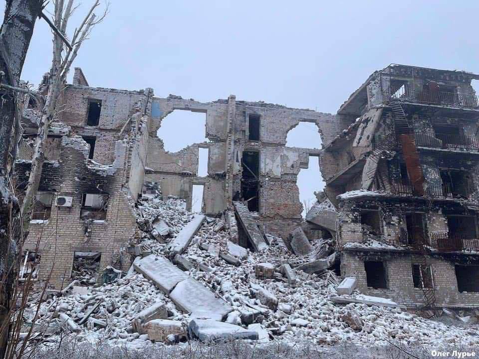 Фото разрушенного дома в Бахмуте. Источник - Телеграм