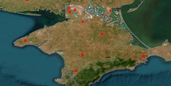 Карта ударов по Крыму. Источник - Телеграм 